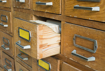 Image showing Old archive with drawers