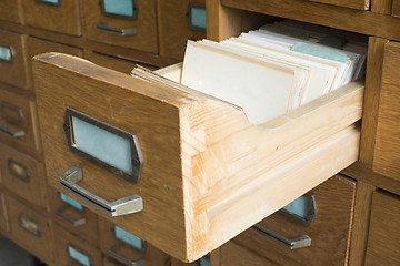 Image showing Old archive with drawers