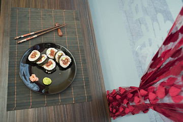 Image showing Sushi in sushi bar