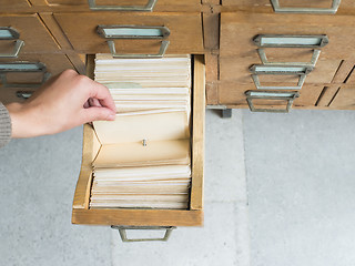 Image showing Old archive with drawers