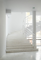 Image showing Interior of a building with white walls