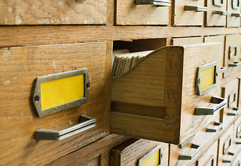 Image showing Old archive with drawers