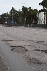 Image showing Potholes on the road