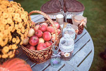 Image showing flowers and apples