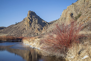 Image showing landmark rock and river