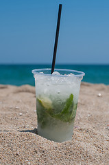 Image showing Mojito on the beach