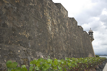 Image showing sentry box lookout on the wall san juan