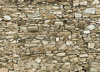 Image showing Background - a wall made ??of natural stone