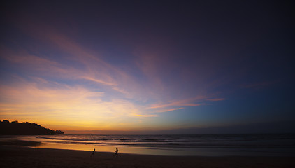 Image showing Sunset on the beach