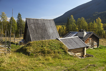 Image showing traditional wooden cabins