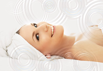 Image showing happy spa with water drops