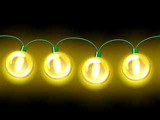 Image showing Yellow lamp festive garland. Seamless