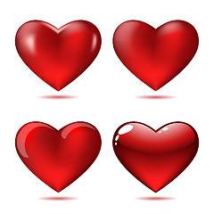 Image showing Set of Big Red Hearts