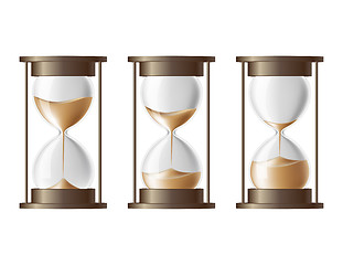 Image showing Sand falling in the hourglass.