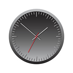 Image showing Black wall mechanical clock.