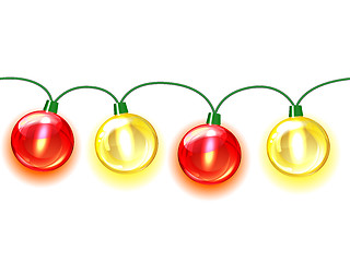 Image showing MultiColored lamp festive garland. Seamless
