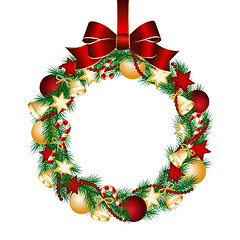 Image showing Christmas wreath decoration
