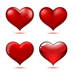 Image showing Set of Big Red Hearts