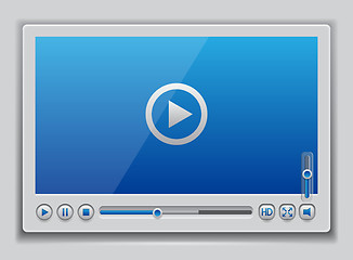 Image showing Blue glossy video player template