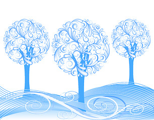 Image showing beautiful vector winter tree design