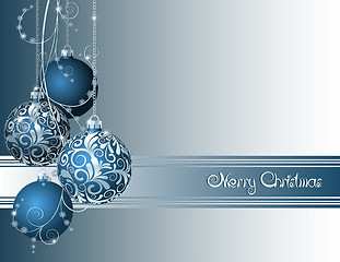 Image showing Blue Christmas card