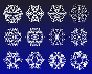 Image showing Snowflake winter set vector illustration