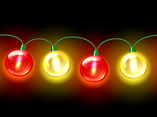 Image showing MultiColored lamp festive garland. Seamless