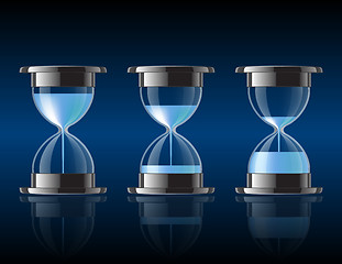 Image showing Water falling in the hourglass.