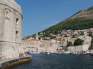 Image showing Dubrovnik, august 2013, footpath at the harbor entrance