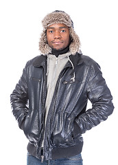 Image showing Young African-American feeling cold