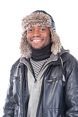 Image showing Young African-American feeling cold