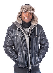 Image showing Young African-American feeling cold