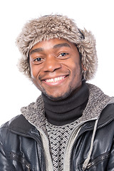 Image showing Portrait of a handsome African-American with hat