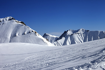Image showing Ski slope at nice winter day