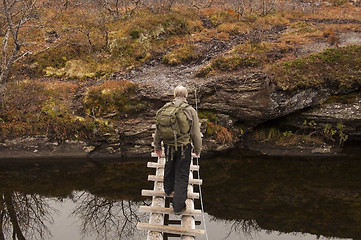 Image showing Man on bridge