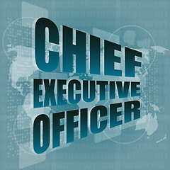 Image showing chief executive officer word on digital touch screen