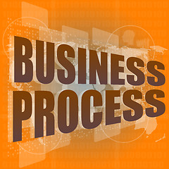 Image showing business process word on digital screen, mission control interface hi technology