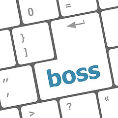 Image showing boss word on keyboard key, notebook computer button