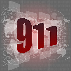 Image showing 911 words on digital touch screen interface