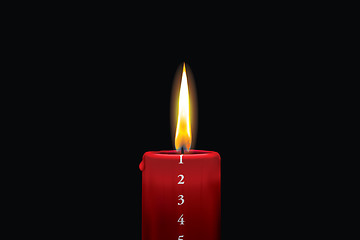 Image showing Red advent candle - december 1st