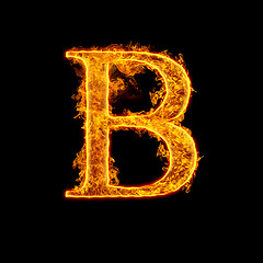 Image showing Fire alphabet letter B