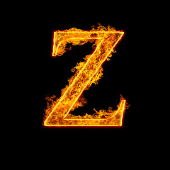 Image showing Fire alphabet letter Z