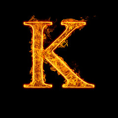 Image showing Fire alphabet letter K