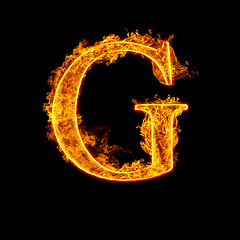 Image showing Fire alphabet letter G