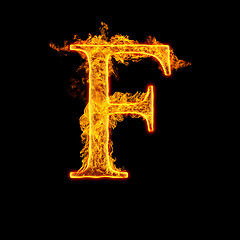 Image showing Fire alphabet letter F