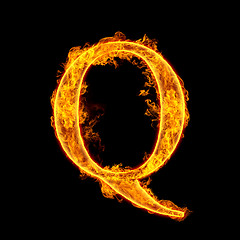 Image showing Fire alphabet letter Q