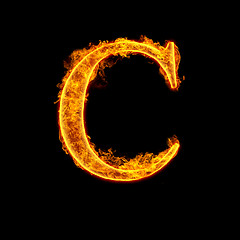 Image showing Fire alphabet letter C