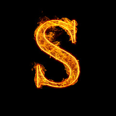 Image showing Fire alphabet letter S