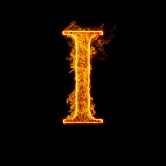 Image showing Fire alphabet letter I