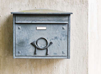 Image showing Old mailbox on a building wall, close-up  